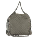 Stella MacCartney Falabella Chain Hand Bag Suede 2way Gray Silver Auth BA4688-1
