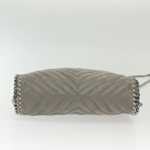 Stella MacCartney Falabella Chain Hand Bag Suede 2way Gray Silver Auth BA4688