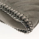 Stella MacCartney Falabella Chain Hand Bag Suede 2way Gray Silver Auth BA4688-17