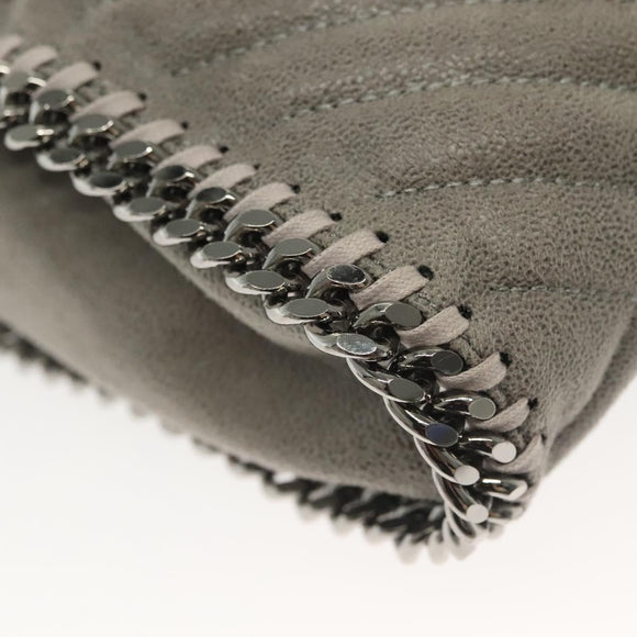 Stella MacCartney Falabella Chain Hand Bag Suede 2way Gray Silver Auth BA4688