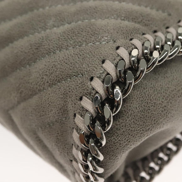 Stella MacCartney Falabella Chain Hand Bag Suede 2way Gray Silver Auth BA4688