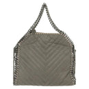 Stella MacCartney Falabella Chain Hand Bag Suede 2way Gray Silver Auth BA4688-13