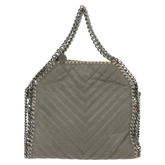 Stella MacCartney Falabella Chain Hand Bag Suede 2way Gray Silver Auth BA4688
