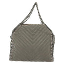 Stella MacCartney Falabella Chain Hand Bag Suede 2way Gray Silver Auth BA4688-2