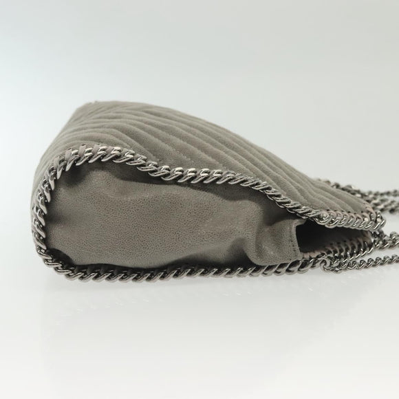 Stella MacCartney Falabella Chain Hand Bag Suede 2way Gray Silver Auth BA4688