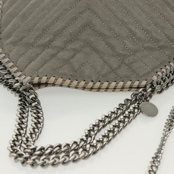 Stella MacCartney Falabella Chain Hand Bag Suede 2way Gray Silver Auth BA4688