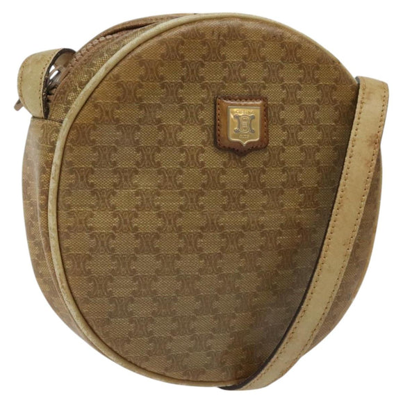 CELINE Macadam Canvas Shoulder Bag Brown Auth BA469