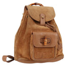 GUCCI Bamboo Backpack Suede Brown Gold 003 1705 0030 Auth BA4691-1