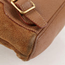 GUCCI Bamboo Backpack Suede Brown Gold 003 1705 0030 Auth BA4691-18