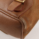 GUCCI Bamboo Backpack Suede Brown Gold 003 1705 0030 Auth BA4691-9