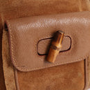 GUCCI Bamboo Backpack Suede Brown Gold 003 1705 0030 Auth BA4691-19