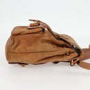 GUCCI Bamboo Backpack Suede Brown Gold 003 1705 0030 Auth BA4691-4