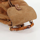 GUCCI Bamboo Backpack Suede Brown Gold 003 1705 0030 Auth BA4691-6