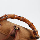 GUCCI Bamboo Backpack Suede Brown Gold 003 1705 0030 Auth BA4691-14