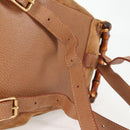 GUCCI Bamboo Backpack Suede Brown Gold 003 1705 0030 Auth BA4691-8