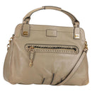 Chloe Margaret Hand Bag Leather 2way Gold olive Auth BA4692-1