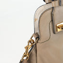Chloe Margaret Hand Bag Leather 2way Gold olive Auth BA4692-10