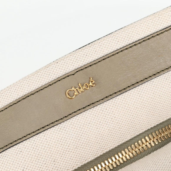 Chloe Margaret Hand Bag Leather 2way Gold olive Auth BA4692