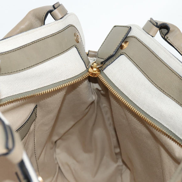 Chloe Margaret Hand Bag Leather 2way Gold olive Auth BA4692