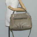 Chloe Margaret Hand Bag Leather 2way Gold olive Auth BA4692-29
