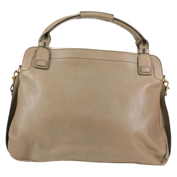 Chloe Margaret Hand Bag Leather 2way Gold olive Auth BA4692 - 0