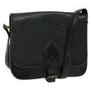 LOUIS VUITTON Epi Cartouchiere MM Shoulder Bag Black Noir M52242 LV Auth BA4693-1