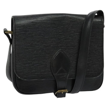 LOUIS VUITTON Epi Cartouchiere MM Shoulder Bag Black Noir M52242 LV Auth BA4693