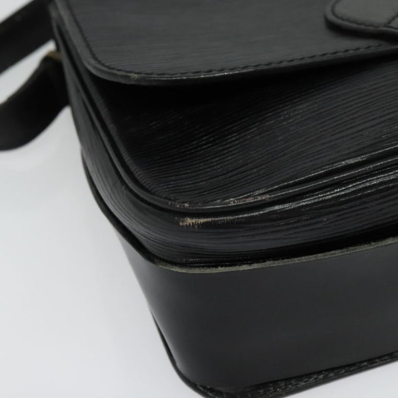 LOUIS VUITTON Epi Cartouchiere MM Shoulder Bag Black Noir M52242 LV Auth BA4693