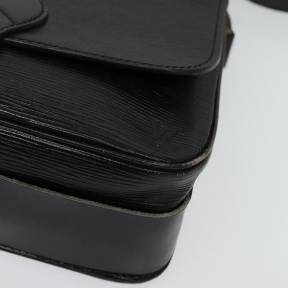 LOUIS VUITTON Epi Cartouchiere MM Shoulder Bag Black Noir M52242 LV Auth BA4693