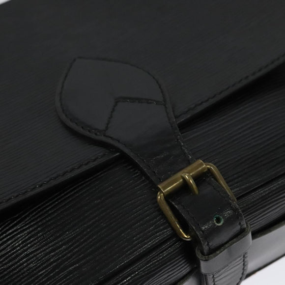 LOUIS VUITTON Epi Cartouchiere MM Shoulder Bag Black Noir M52242 LV Auth BA4693