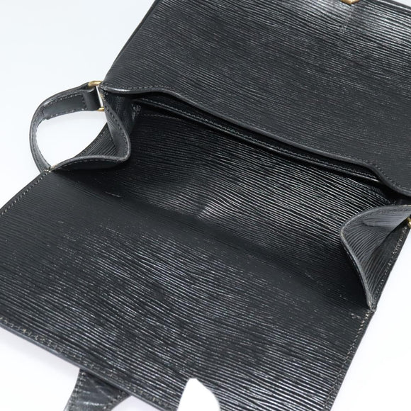 LOUIS VUITTON Epi Cartouchiere MM Shoulder Bag Black Noir M52242 LV Auth BA4693