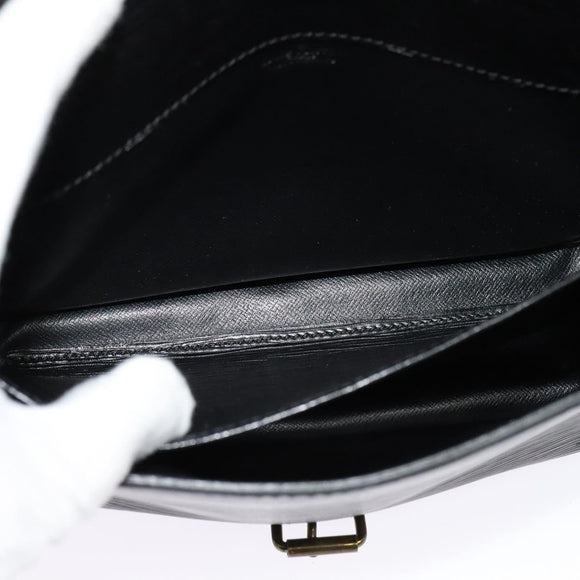 LOUIS VUITTON Epi Cartouchiere MM Shoulder Bag Black Noir M52242 LV Auth BA4693