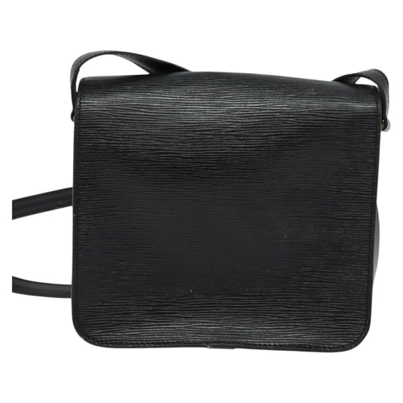 LOUIS VUITTON Epi Cartouchiere MM Shoulder Bag Black Noir M52242 LV Auth BA4693