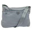 PRADA Shoulder Bag Nylon Light Blue Silver Auth BA4705-1