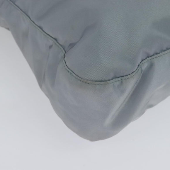 PRADA Shoulder Bag Nylon Light Blue Silver Auth BA4705