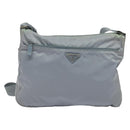PRADA Shoulder Bag Nylon Light Blue Silver Auth BA4705-13