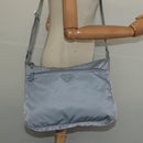PRADA Shoulder Bag Nylon Light Blue Silver Auth BA4705-22