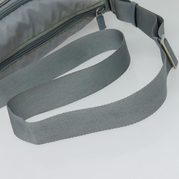 PRADA Shoulder Bag Nylon Light Blue Silver Auth BA4705