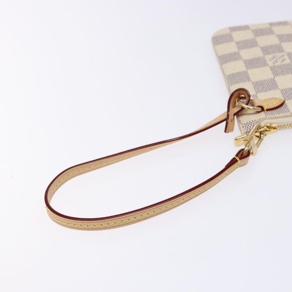 LOUIS VUITTON Damier Azur Neverfull MM Pouch Pouch LV Auth BA4707