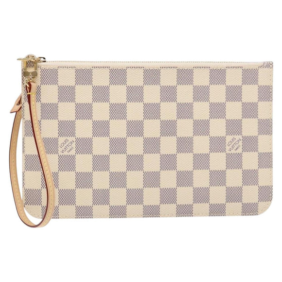 LOUIS VUITTON Damier Azur Neverfull MM Pouch Pouch LV Auth BA4707