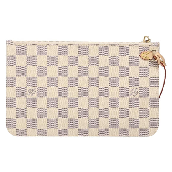 LOUIS VUITTON Damier Azur Neverfull MM Pouch Pouch LV Auth BA4707
