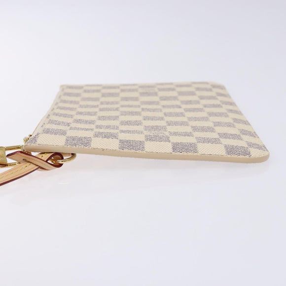 LOUIS VUITTON Damier Azur Neverfull MM Pouch Pouch LV Auth BA4707