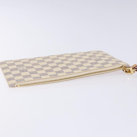 LOUIS VUITTON Damier Azur Neverfull MM Pouch Pouch LV Auth BA4707