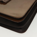 Salvatore Ferragamo Shoulder Bag Vinyl Brown Gold Auth BA4715-12