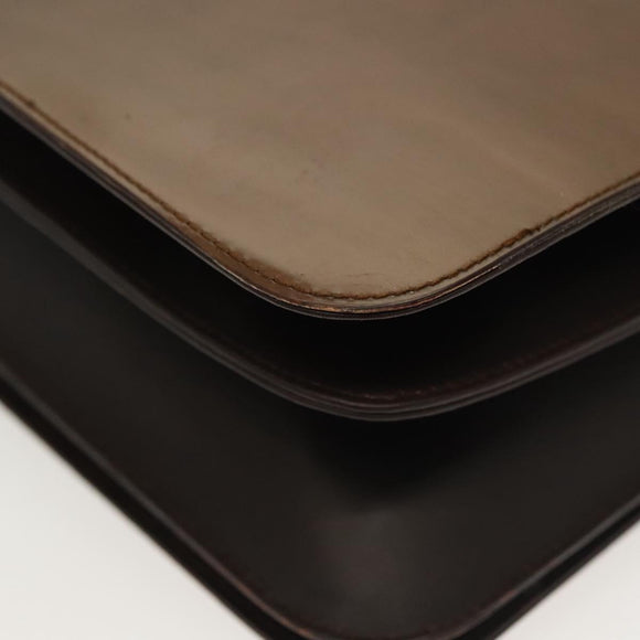 Salvatore Ferragamo Shoulder Bag Vinyl Brown Gold Auth BA4715