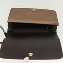 Salvatore Ferragamo Shoulder Bag Vinyl Brown Gold Auth BA4715-16