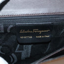 Salvatore Ferragamo Shoulder Bag Vinyl Brown Gold Auth BA4715-17