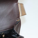 Salvatore Ferragamo Shoulder Bag Vinyl Brown Gold Auth BA4715-23