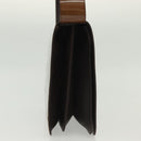 Salvatore Ferragamo Shoulder Bag Vinyl Brown Gold Auth BA4715-5