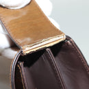 Salvatore Ferragamo Shoulder Bag Vinyl Brown Gold Auth BA4715-9